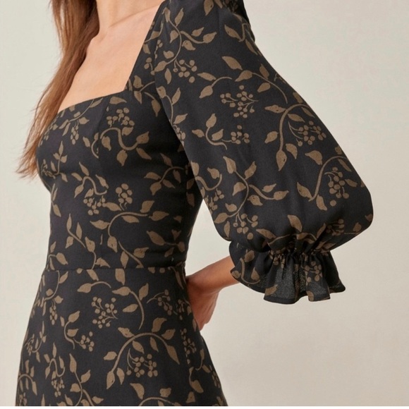 Reformation Dresses & Skirts - New Reformation Enid Black Midi Dress Carob Size 0
